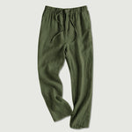 Pantalones de lino rectos sueltos