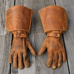 WWII British Army 1942–43 Dispatch Rider Leather Gauntlet Gloves