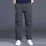 Pantalones de talla grande para hombre con bolsillos de solapa