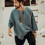 Camisa de lino con mangas a medio brazo