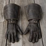 WWII British Army 1942–43 Dispatch Rider Leather Gauntlet Gloves