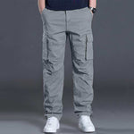 Pantalones de talla grande para hombre con bolsillos de solapa