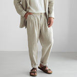 Herren Leinenhose mit Bundfalten