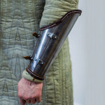 Medieval Arm Bracers Steel & Leather Armor