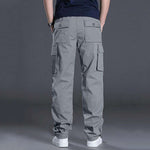 Pantalones de talla grande para hombre con bolsillos de solapa