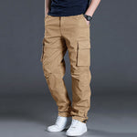 Pantalones de talla grande para hombre con bolsillos de solapa