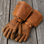 WWII British Army 1942–43 Dispatch Rider Leather Gauntlet Gloves