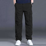 Pantalones de talla grande para hombre con bolsillos de solapa
