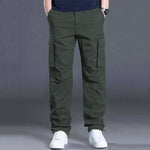 Pantalones de talla grande para hombre con bolsillos de solapa