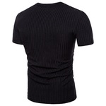 Men's Simple Deep V-neck Short Sleeves with Pure Color