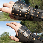 Brazaletes de cuero de guerrero de fantasía