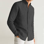 Camisa Básica 100% Lino Cuello Clásico Corte Regular