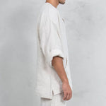 Camisas tipo túnica de lino sueltas para hombre