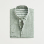 Camisa Básica 100% Lino Cuello Clásico Corte Regular