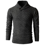 Men's Knit Pullover Long Sleeve Hexagon Patterned Sweater