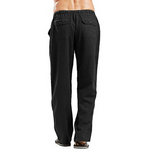 Pantalones de lino de talla grande con bolsillos para hombre