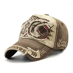 Distressed Shark Bestickte Gewaschene Baumwoll Baseball Cap Schirmmütze