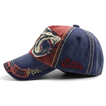 Distressed Shark Bestickte Gewaschene Baumwoll Baseball Cap Schirmmütze