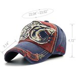 Distressed Shark Bestickte Gewaschene Baumwoll Baseball Cap Schirmmütze