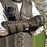 Brazaletes de cuero de guerrero de fantasía