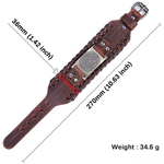 Pulsera de cuero ancha con brújula de acero inoxidable estilo pirata vintage para hombre