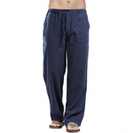Pantalones de lino de talla grande con bolsillos para hombre