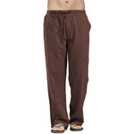 Pantalones de lino de talla grande con bolsillos para hombre