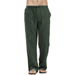 Pantalones de lino de talla grande con bolsillos para hombre